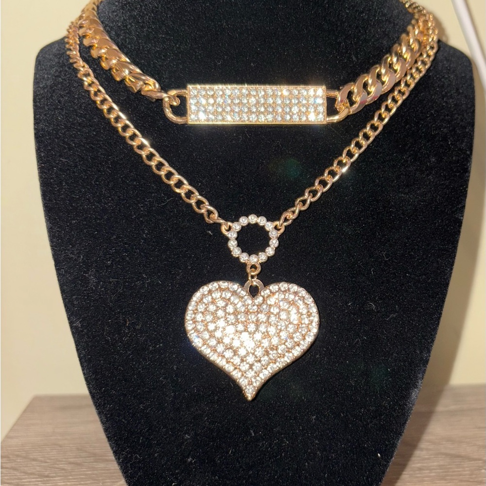 ***LUX*** Top***Heart Pendant Necklace